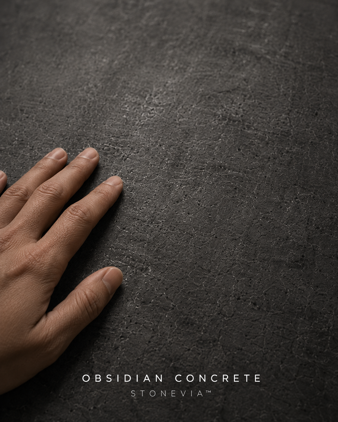 STONEVIA™ Obsidian Concrete | Dark Concrete Effect Wall Panel