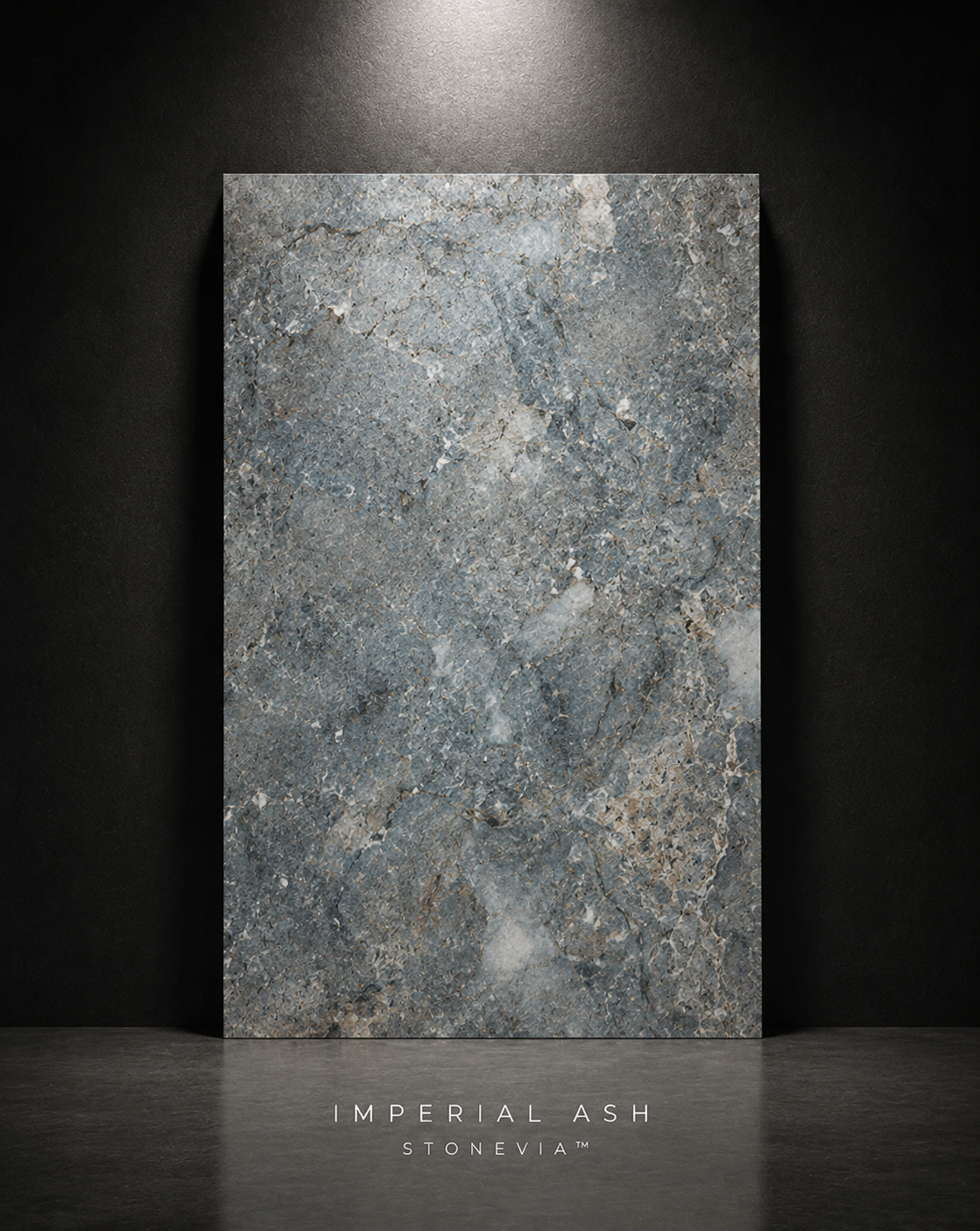 STONEVIA™ Imperial Ash | Polished Grey Stone Architectural Panel