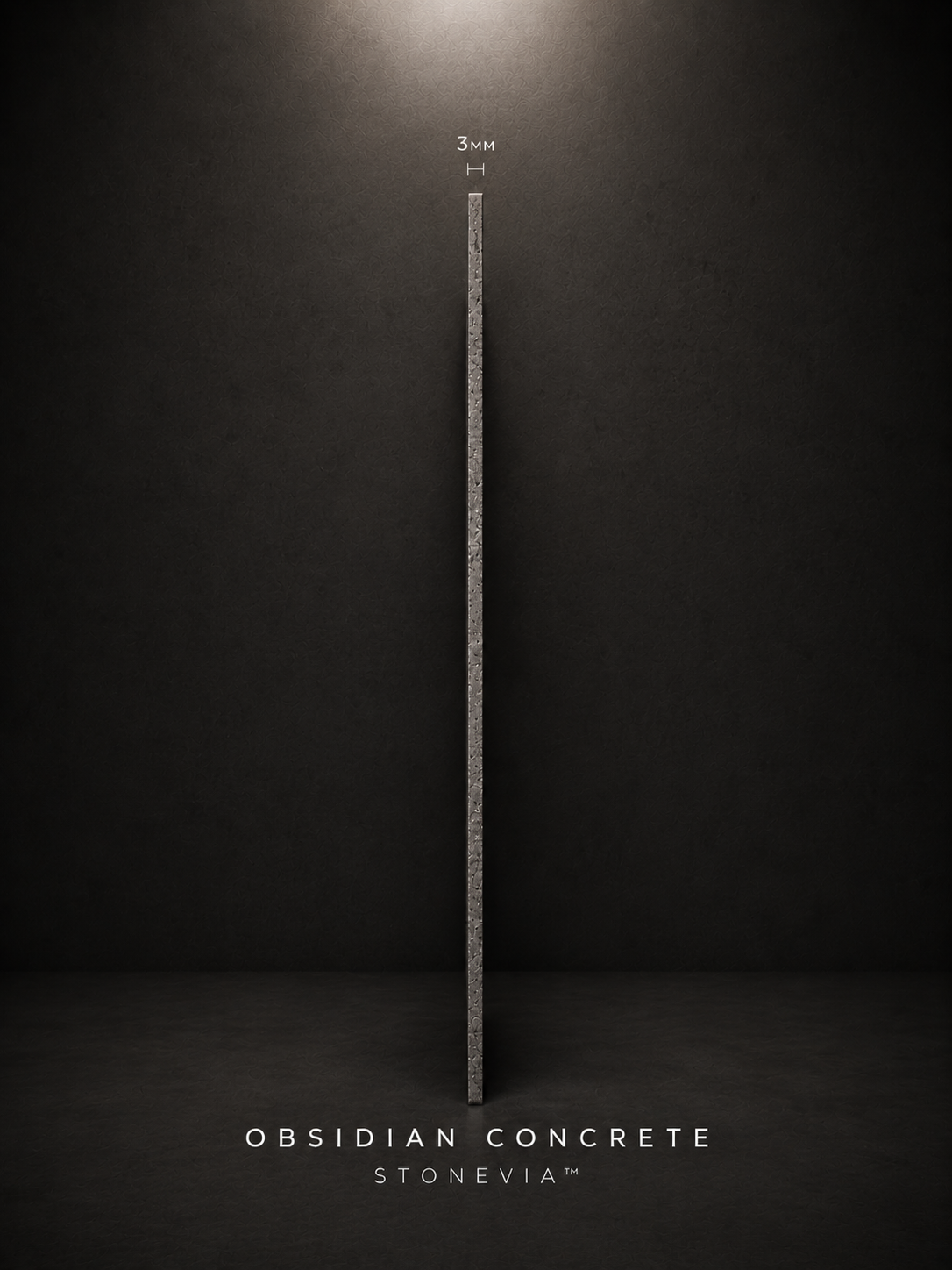 STONEVIA™ Obsidian Concrete | Dark Concrete Effect Wall Panel